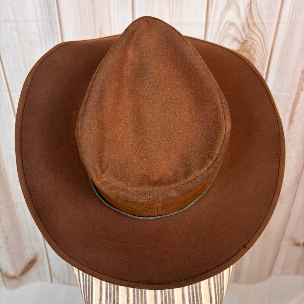 Outback Trading Co Vintage Kodiac Suede Hat Indiana Jones Outback Brown Sz XL - Picture 14 of 14
